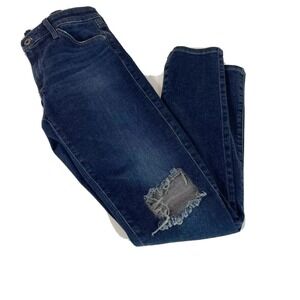 AG Adriano Goldschmied Legging Ankle Super Skinny Jeans 26 Blue Distressed Denim